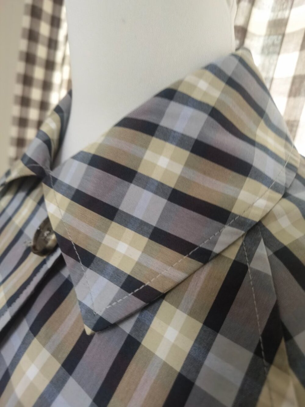THE ROW tavishina checked silk and cotton-blend poplin coat - Picture 7 of 13